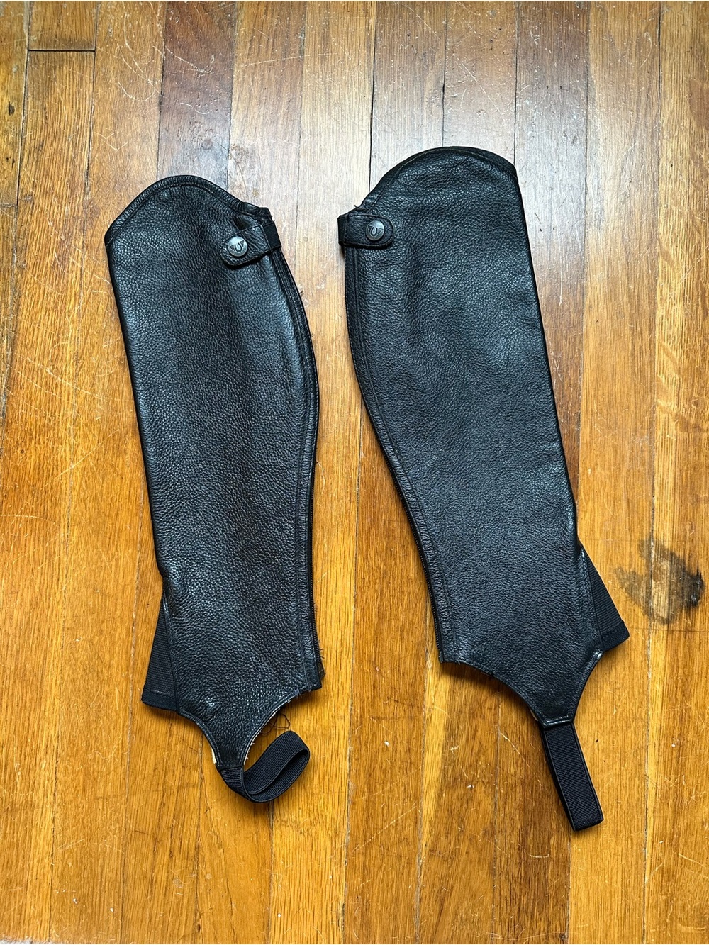 Black Leather Half Chap Pair